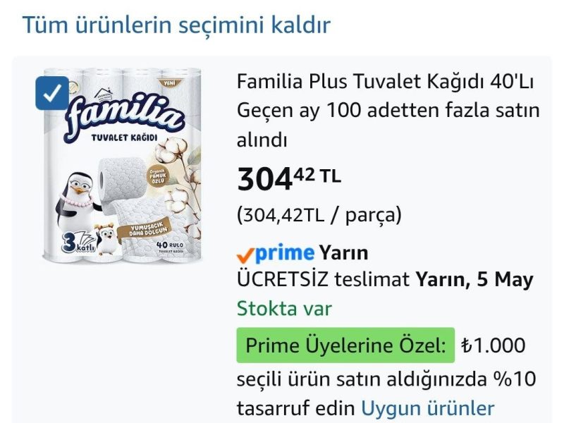 Familia Plus Tuvalet Kağıdı 40’Lı — %9 İndirim