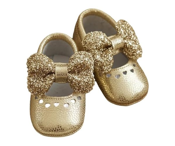 🛍️ Kız Bebek Patik Hakiki Deri Gold Yumuşak Taban Ayakkabı 17 21 Numara