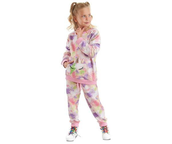 🛍️ Unicorn Batik Desenli Kız Çocuk Eşofman Takım