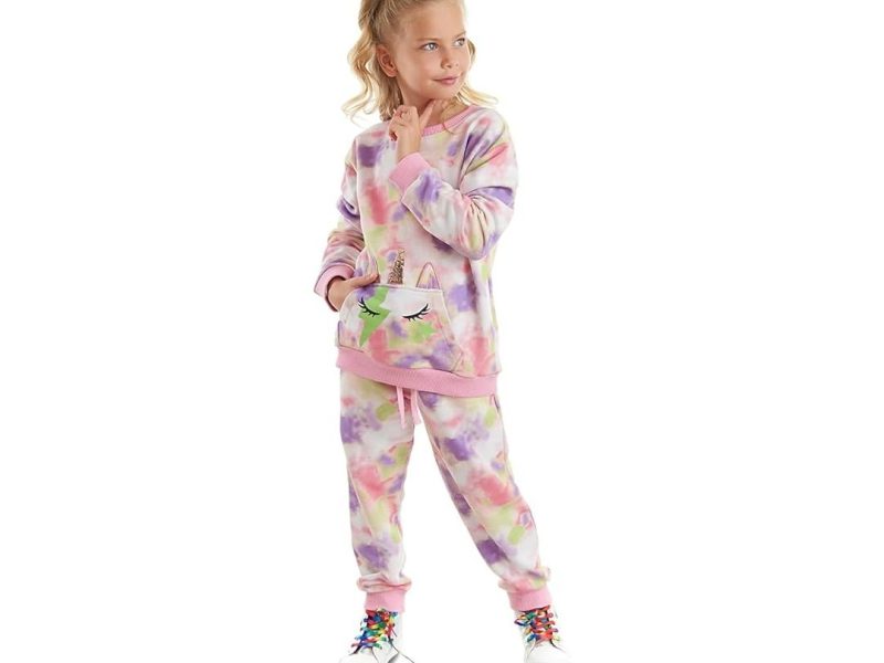 🛍️ Unicorn Batik Desenli Kız Çocuk Eşofman Takım
