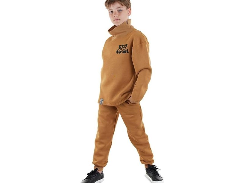 🛍️ Stay Cool Oversize Erkek Çocuk Hardal Eşofman Takım