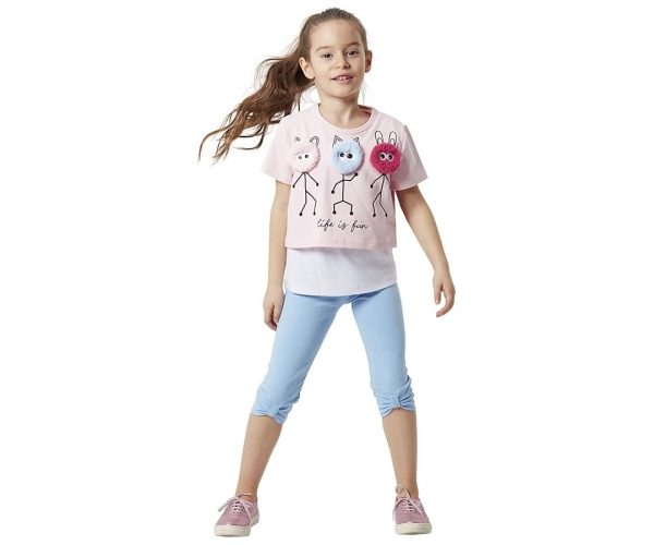 🛍️ Life Is Fun Kız Çocuk T shirt Tayt Takım