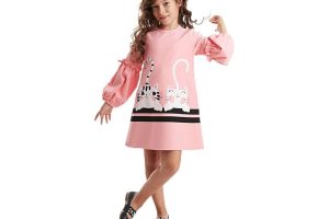 🛍️ Cute Friends Kız Çocuk Dokuma Elbise