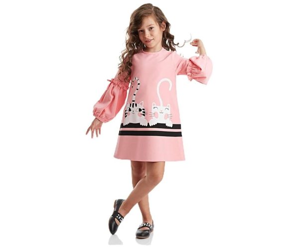 🛍️ Cute Friends Kız Çocuk Dokuma Elbise