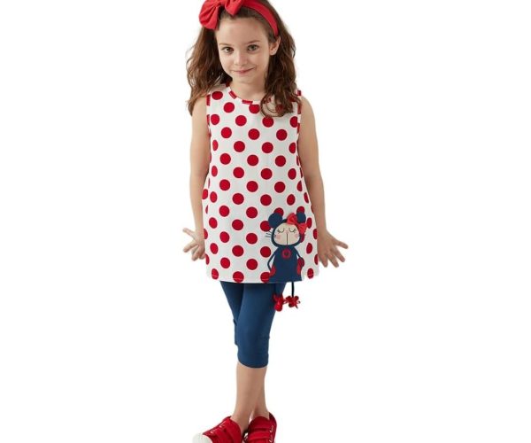 🛍️ Puanlı Lily Kız Çocuk Tunik Tayt Takım