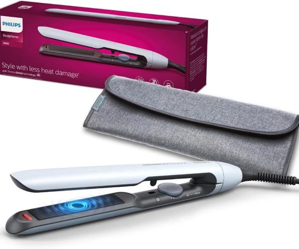 Philips Saç Düzleştirici, Bukle Özellikli, Argan Yağlı Plaka, ThermoShield, İyonik Bakım, Hızlı Isınma, Geniş Sıcaklık Ayarı, Isıya Dayanıklı Kılıf Hediyeli, BHS520/00