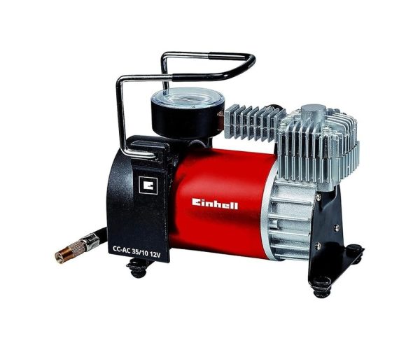 🛍️ Einhell Mini Kompresör CC AC 35/10 12 V (maks. 8 bar, 35 l/dak hava çıkışı, çakmak soketi ile bağlantı, manometre, 4 ek adaptör dahil)   2072121