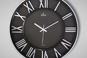 Galaxy Premium Serisi Modern Tasarımlı Roma Rakamlı 40 cm Duvar Saati Siyah-Gri