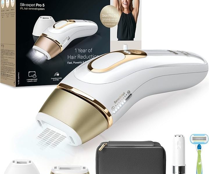 (%27.78) Braun IPL Silk·expert Pro 5, Evde Tüy Alma, Çanta, Venus Tıraş Makinesi, 2 Başlık ile, PL5146