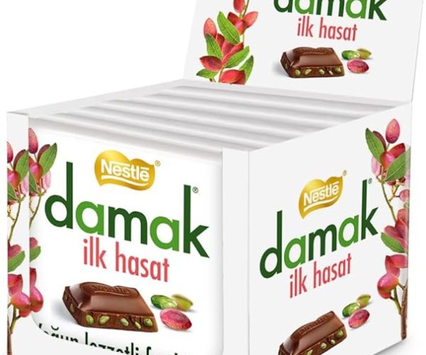 (%10) Nestlé Damak İlk Hasat Sütlü Antep Fıstıklı Kare Çikolata, 60 g x 6 Adet — %10 İndirim