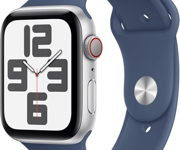 (%40.95) Apple Watch SE (2. nesil) GPS + Cellular 44 mm Gümüş Rengi Kasa Akıllı Saat ve Kot Rengi Spor Kordon – S/M. Fitness ve Uyku Takibi, Trafik Kazası Algılama, Kalp Atış Hızı Takibi, Retina Ekran