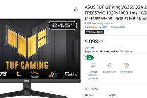 Asus TUF Gaming 24.5″ 1Ms 180HZ Oyuncu Monitörü 🖥