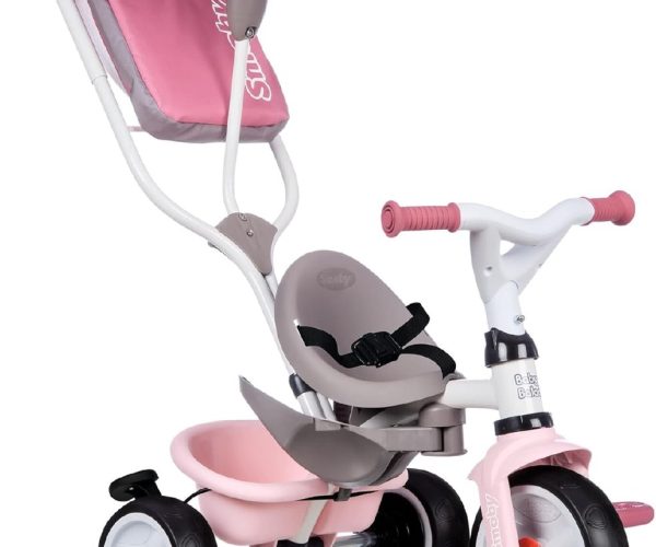Smoby, 741401, Baby Balade Plus 3 in 1 Bisiklet, Ergonomik Tasarım, Emniyet Kemerli, Sağlam Metal Yapı, Ayarlanabilir Direksiyon Boyu, Bagajlı Sele, EVA Lastikli