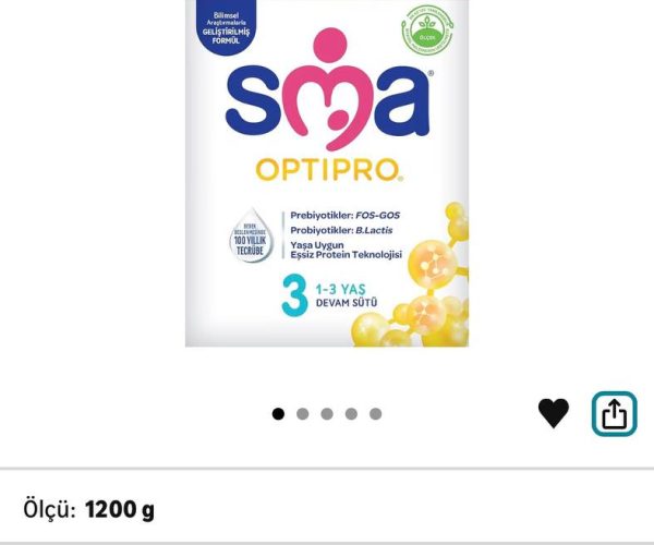 SMA Optipro 3, 1-3 Yaş Devam Sütü, 1.2 kg (2 x 600 g)