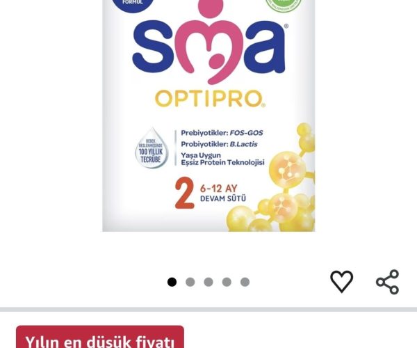 SMA Optipro 2, 6-12 Ay Bebek Sütü, 1.2 kg (2 x 600 g)