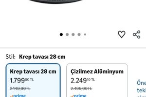 💥Tefal Titanyum 6X UnlimitedOne 28 Cm İndüksiyon Tabanlı Krep Tavası – 2100116326 – 1.799₺