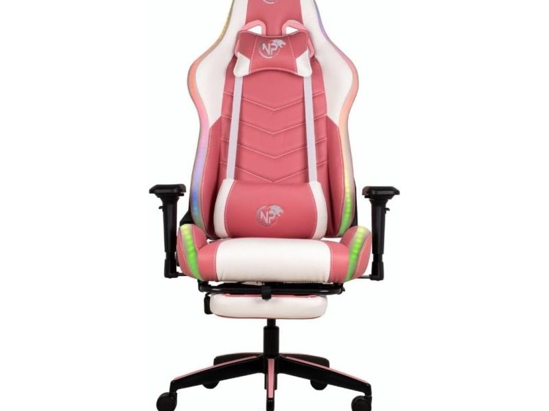 🛍️ NPO GC3001PW Masaj Yastıklı RGB Led Işıklı, 4D Kolçaklı, Ayak Destekli Profesyonel Oyuncu Koltuğu