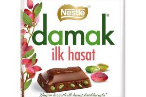🛍️ Nestlé Damak İlk Hasat Sütlü Antep Fıstıklı Kare Çikolata, 60 g, 1 Adet