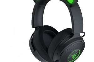 Razer Kraken Kitty V2 Pro – Değiştirilebilir Kulaklı Kablolu RGB Kulaklık (Değiştirilebilir Kitty, Ayı ve Tavşan Kulakları; Reaktif Akış Aydınlatması) Siyah