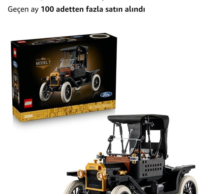 LEGO Icons Ford Model T 11376 – Yetişkinler için Açılan Kumaş Tavan, İki Parçalı Ön Cam ve Tek Yolcu Kapısı İçeren Klasik Yaratıcı Dekoratif Otomobil Modeli Yapım Seti, Hediye Fikri (1060 Parça)