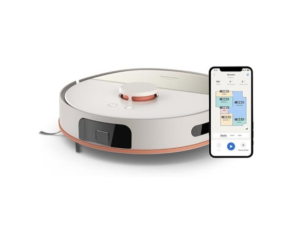 🛍️ Philips HomeRun 5000 Serisi Robot Elektrikli Süpürge, Çift Döner Mop, Süpürme ve Paspas, 10.000Pa Emiş Gücü, Lazer Çizgi Navigasyon, HomeRun Uygulaması, İpek Beji (XU5000/20)