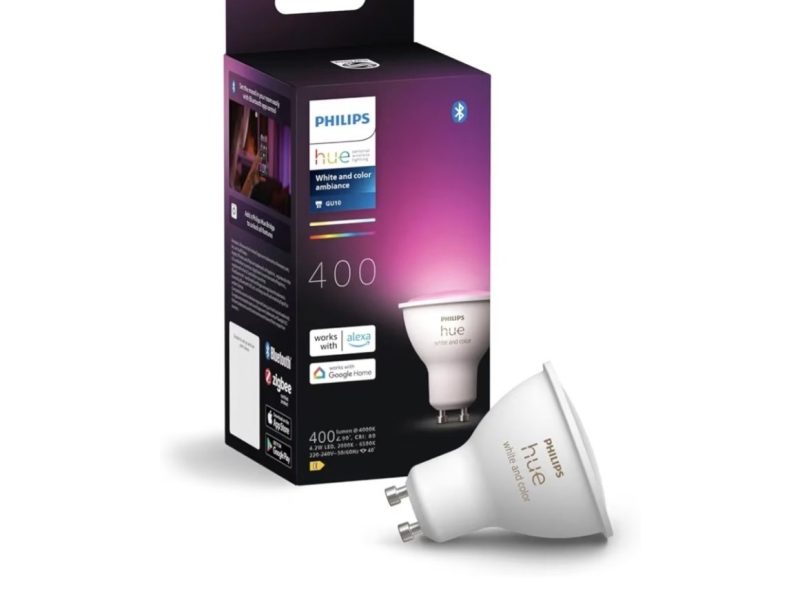 Philips Hue 4.2W Renkli Akıllı Spot Ampul GU10 Bluetooth uyumlu, Alexa, Apple Home ve Google Assistant ile sesli kontrol