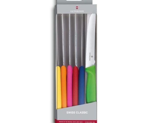 🛍️ Victorinox VT 6.7839.6G Swiss Classic 6 Renkli Domates Bıçağı Seti 11 Cm