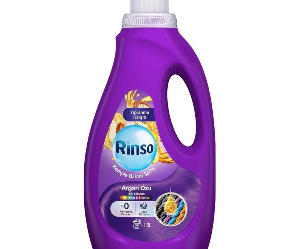 🛍️ Rinso Sıvı Çamaşır Deterjanı Komple Bakım Serisi Argan Özü Renkliler ve Siyahlar İçin 1.5 L