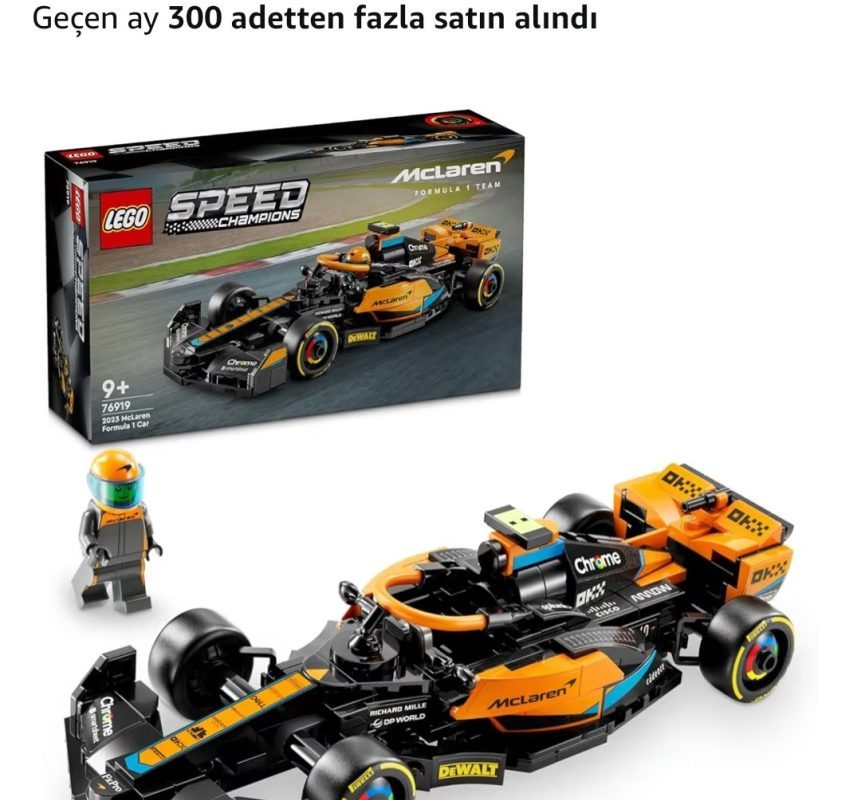 LEGO Speed Champions 2023 McLaren Formula 1 Yarış Arabası Set 76919 – 9 Yaş ve Üzeri Kız ve Erkek Çocukları için Koleksiyonluk Oyuncak Model Yapım Seti, Çocuk Doğum Günü Hediyesi Fikri (245 Parça)