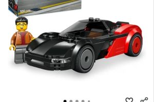 LEGO City Elektrikli Süper Araba 60486 – 5 Yaş ve Üzeri Erkek ve Kız Çocuklar için Sürücü Minifigürü İçeren Yaratıcı Oyuncak Yarış Arabası Yapım Seti, Çocuklar için Hediye Fikri (109 Parça)