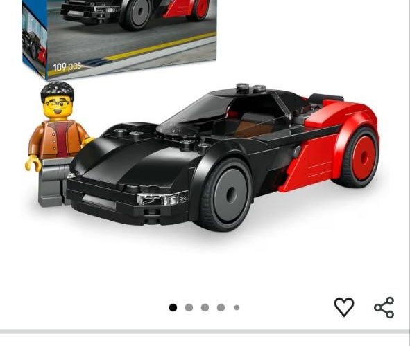 LEGO City Elektrikli Süper Araba 60486 – 5 Yaş ve Üzeri Erkek ve Kız Çocuklar için Sürücü Minifigürü İçeren Yaratıcı Oyuncak Yarış Arabası Yapım Seti, Çocuklar için Hediye Fikri (109 Parça)