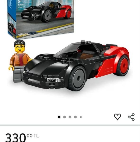 LEGO City Elektrikli Süper Araba 60486 – 5 Yaş ve Üzeri Erkek ve Kız Çocuklar için Sürücü Minifigürü İçeren Yaratıcı Oyuncak Yarış Arabası Yapım Seti, Çocuklar için Hediye Fikri (109 Parça)