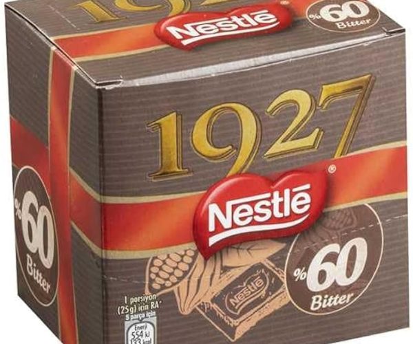 (%35.01) Nestlé 1927%60 Kakao Bitter Çikolata Kare, 60 g x 6
