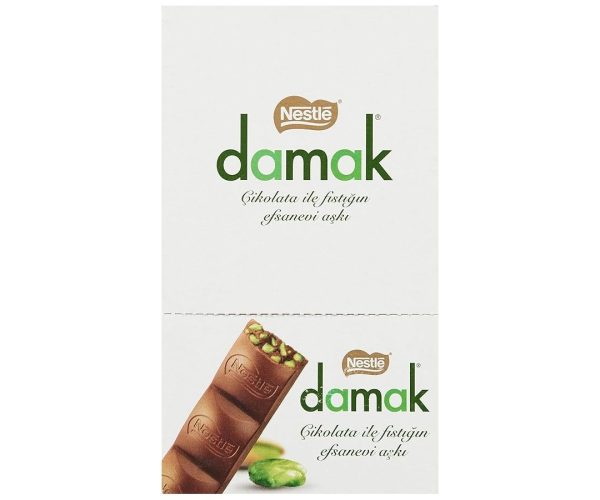 🛍️ Nestlé Damak Antep Fıstıklı Sütlü Çikolata Stick, 18 g x 12 Adet