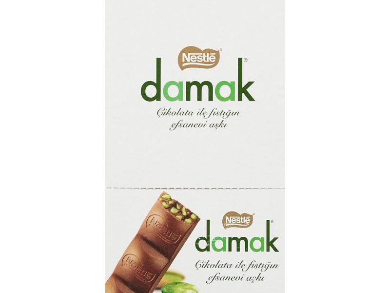 🛍️ Nestlé Damak Antep Fıstıklı Sütlü Çikolata Stick, 18 g x 12 Adet