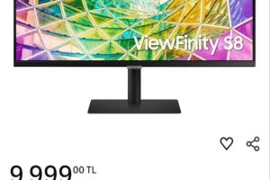 Samsung ViewFinity S8 27″ UHD, 3840 x 2160, 5ms, IPS, 60Hz, HDR10, USB-C, KVM Monitör, LS27A800UJUXUF