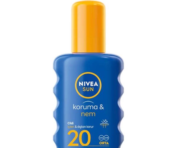 NIVEA SUN SPF20 Güneş Koruyucu Vücut Spreyi, Anında UVA Koruması, 48 Saat Nemlendirici, Suya Dayanıklı