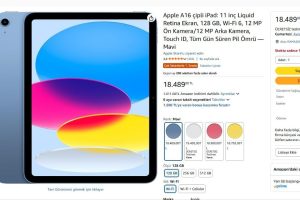 Apple A16 çipli iPad: 11 inç Liquid Retina Ekran, 128 GB, Wi-Fi 6, 12 MP Ön Kamera/12 MP Arka Kamera, Touch ID, Tüm Gün Süren Pil Ömrü — Mavi