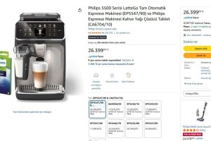 Philips 5500 Serisi LatteGo Tam Otomatik Espresso Makinesi (EP5547/90) ve Philips Espresso Makinesi Kahve Yağı Çözücü Tablet (CA6704/10)