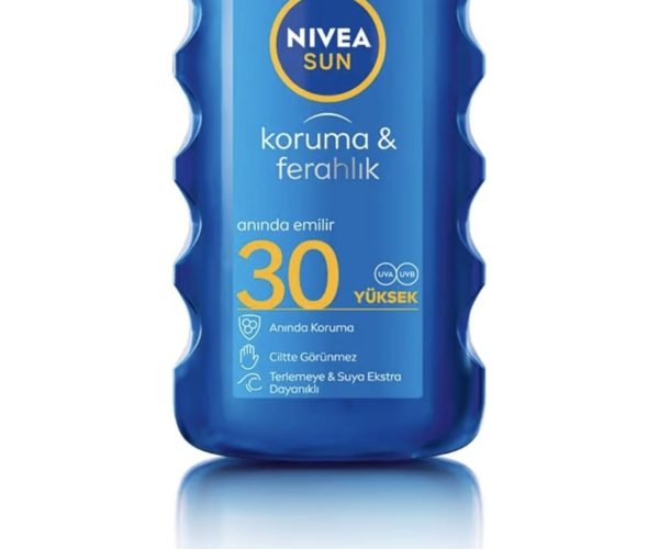 NIVEA SUN SPF30 Güneş Koruyucu Vücut Spreyi 200ml, Ferahlatıcı, Suya Dayanıklı, Anında UVA UVB Koruması