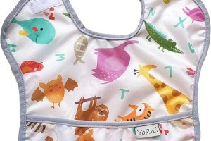 (%90.45) yorni Sızdırmaz Cepli Ve Boyundan Cırtlı Bebek Mama Önlüğü Zoo