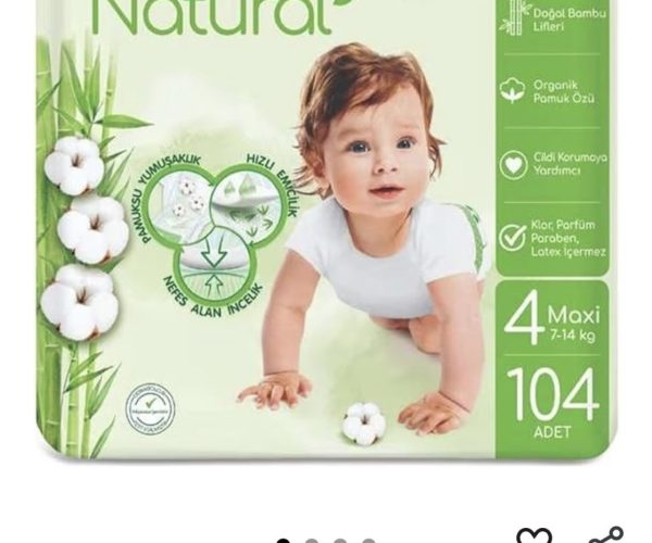 Bebem Natural 4 numara Maxi 104 adet Bebek Bezi