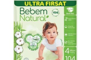 🛍️ Bebem Natural 4 numara Maxi 104 adet Bebek Bezi