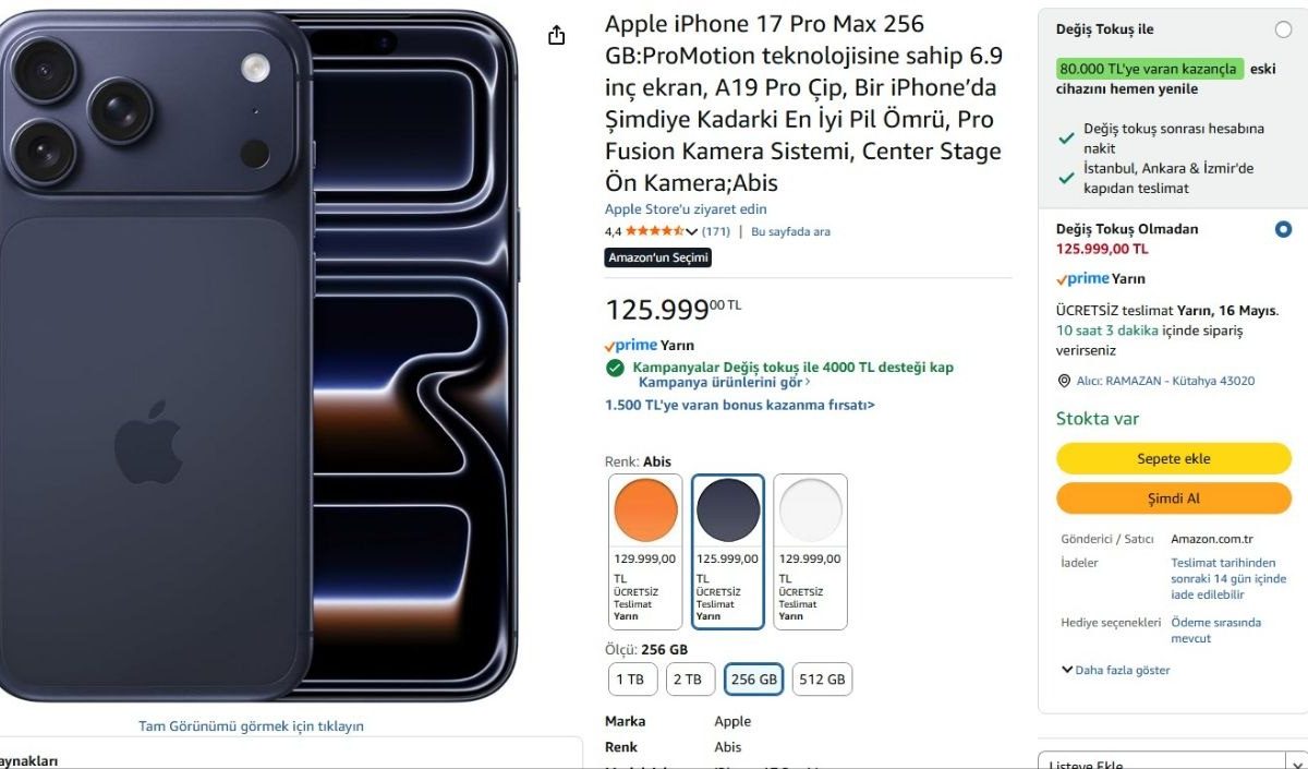 Apple iPhone 17 Pro Max 256 GB Abis