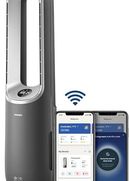 (%21.64) Philips 8000 Serisi 3’ü 1 Arada Hava Temizleyici – Fan, Isıtıcı, HEPA Filtre,%99,97 Alerjen Giderimi, Air+ Uygulama, Alexa Uyumlu, Gri (AMF870/15)