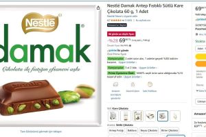 Nestlé Damak Antep Fıstıklı Sütlü Kare Çikolata 60 g, 1 Adet