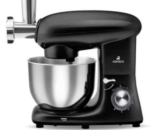 Karaca Multichef Stand Mikser Shiny Black Mutfak Şefi 1900W 5,5 Lt (Kıyma Çekme /Sucuk-Sosis/İçli Köfte Aparatlı)