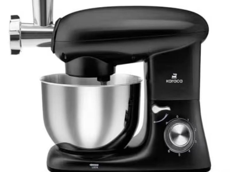 Karaca Multichef Stand Mikser Shiny Black Mutfak Şefi 1900W 5,5 Lt (Kıyma Çekme /Sucuk-Sosis/İçli Köfte Aparatlı)