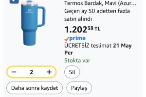 Stanley Quencher Pipetli Termos Bardak, 1.18 L