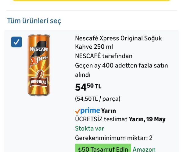 Bazı hesaplara tanımlı 50₺ ile adedi 20₺’ye düşebilir. Hesabınızı kontrol edin — %62 İndirim